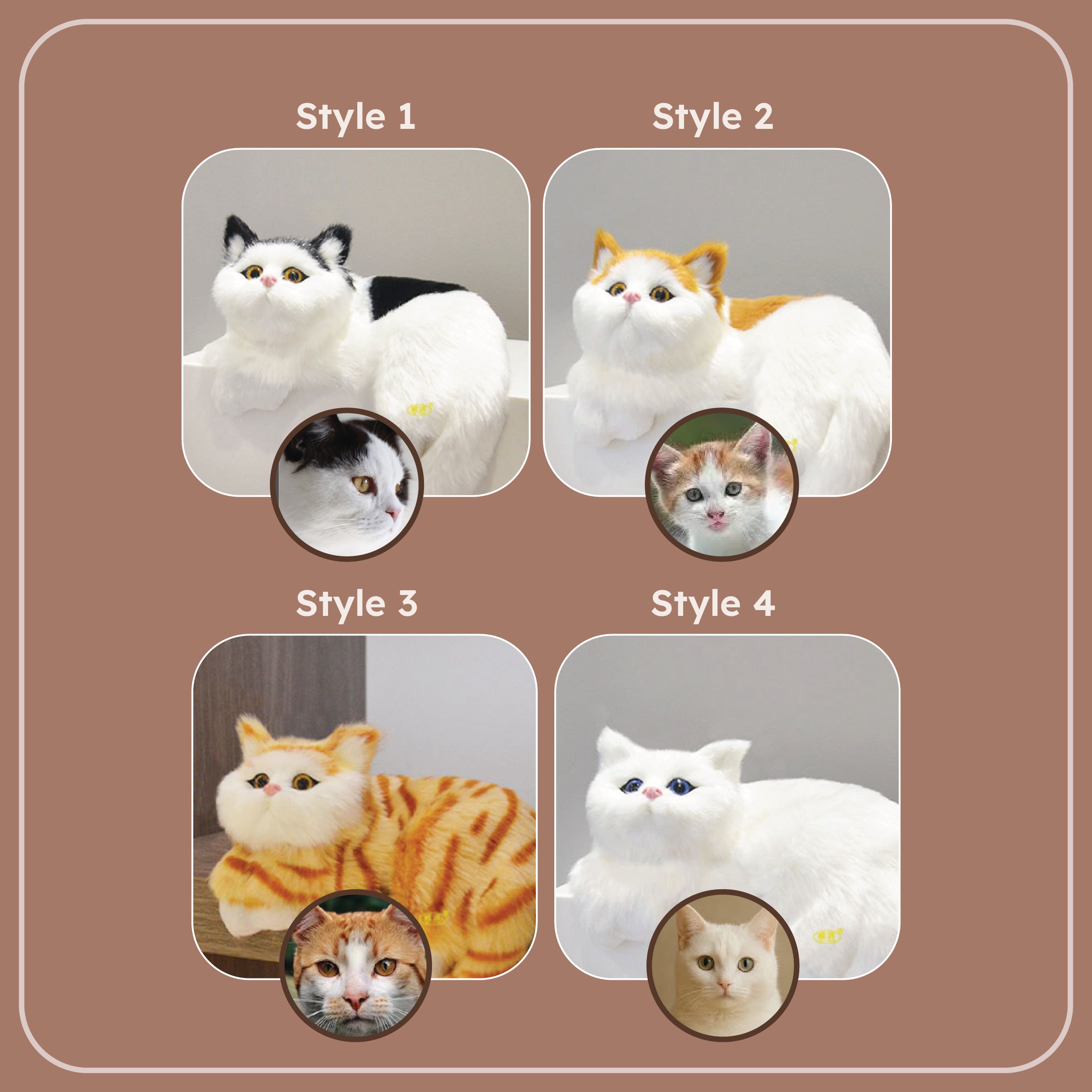 Homero Realistic Design Simulation Plush Hanging Cat