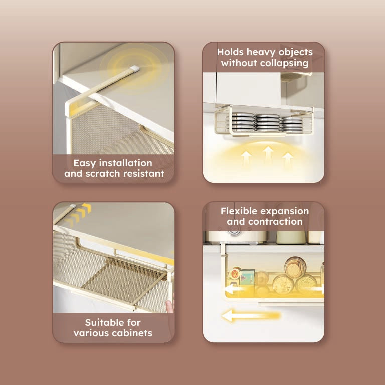 Homero Under Cabinet Expandable Storage Shelf Organizer
