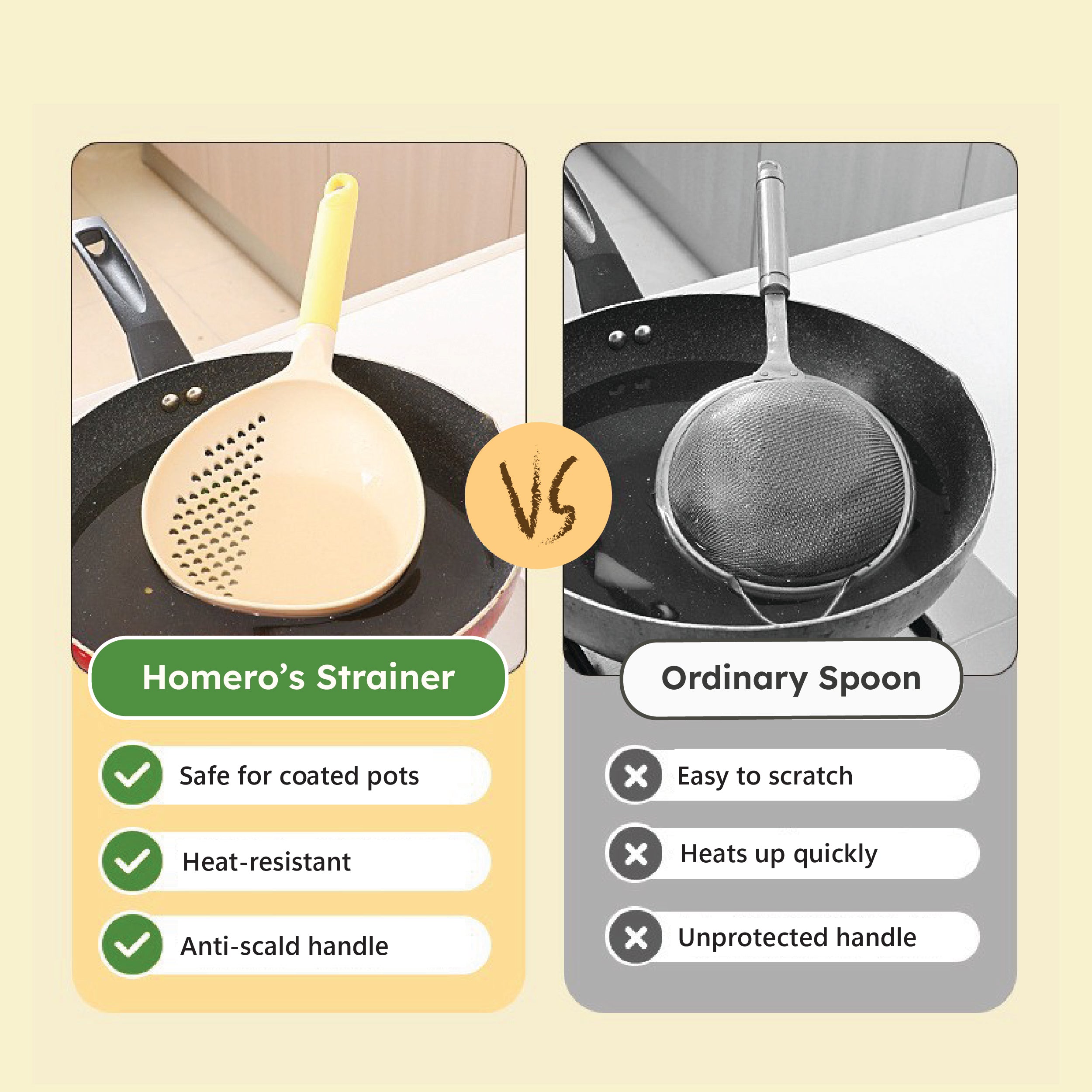 Homero 2-in-1 Multi-Functional Kitchen Colander Spoon