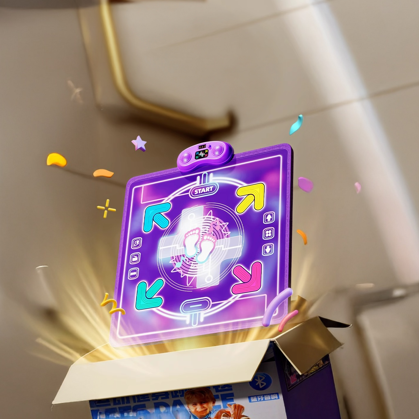 Homero 6 Game Modes Musical Dance Mat with Bluetooth - 90x90cm