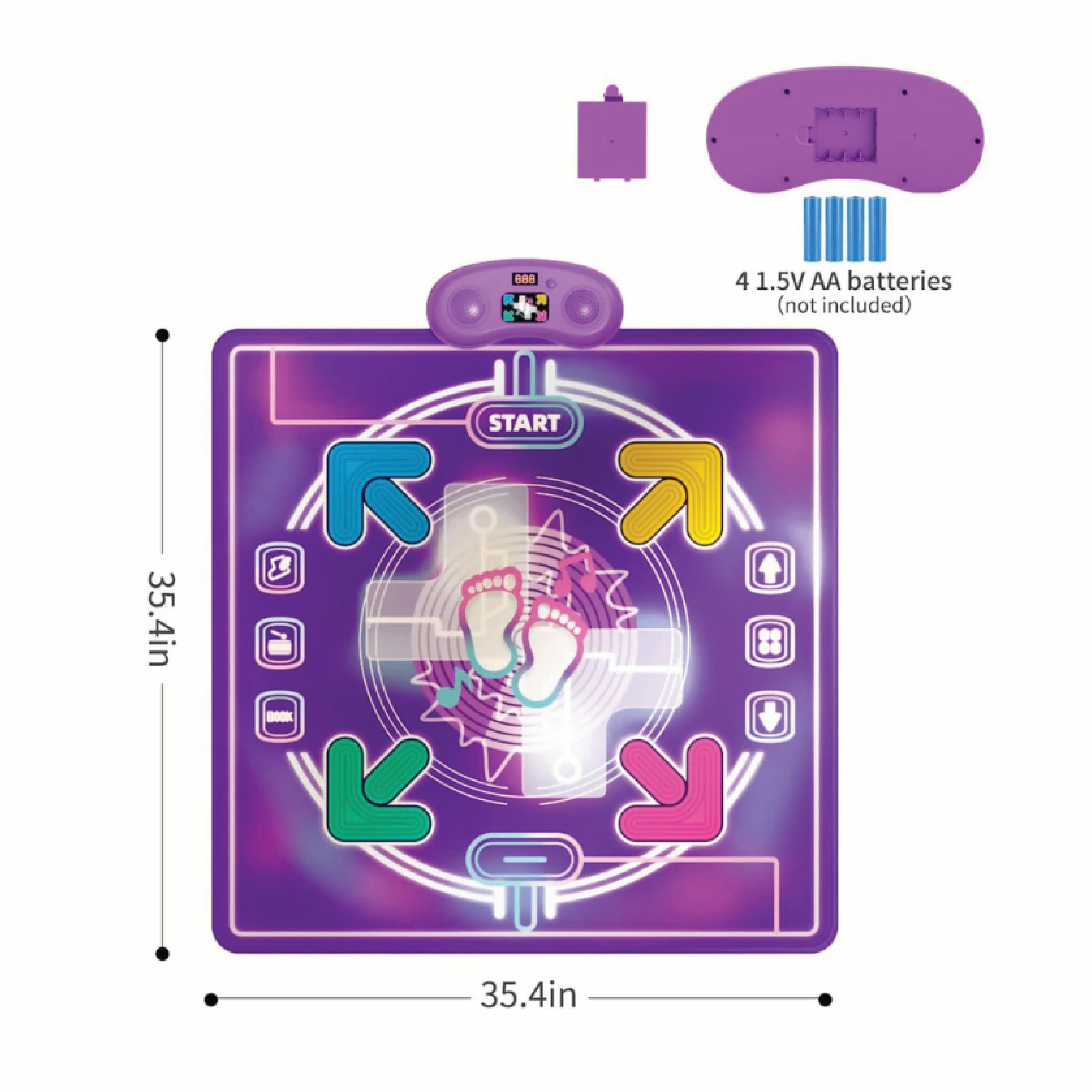 Homero 6 Game Modes Musical Dance Mat with Bluetooth - 90x90cm