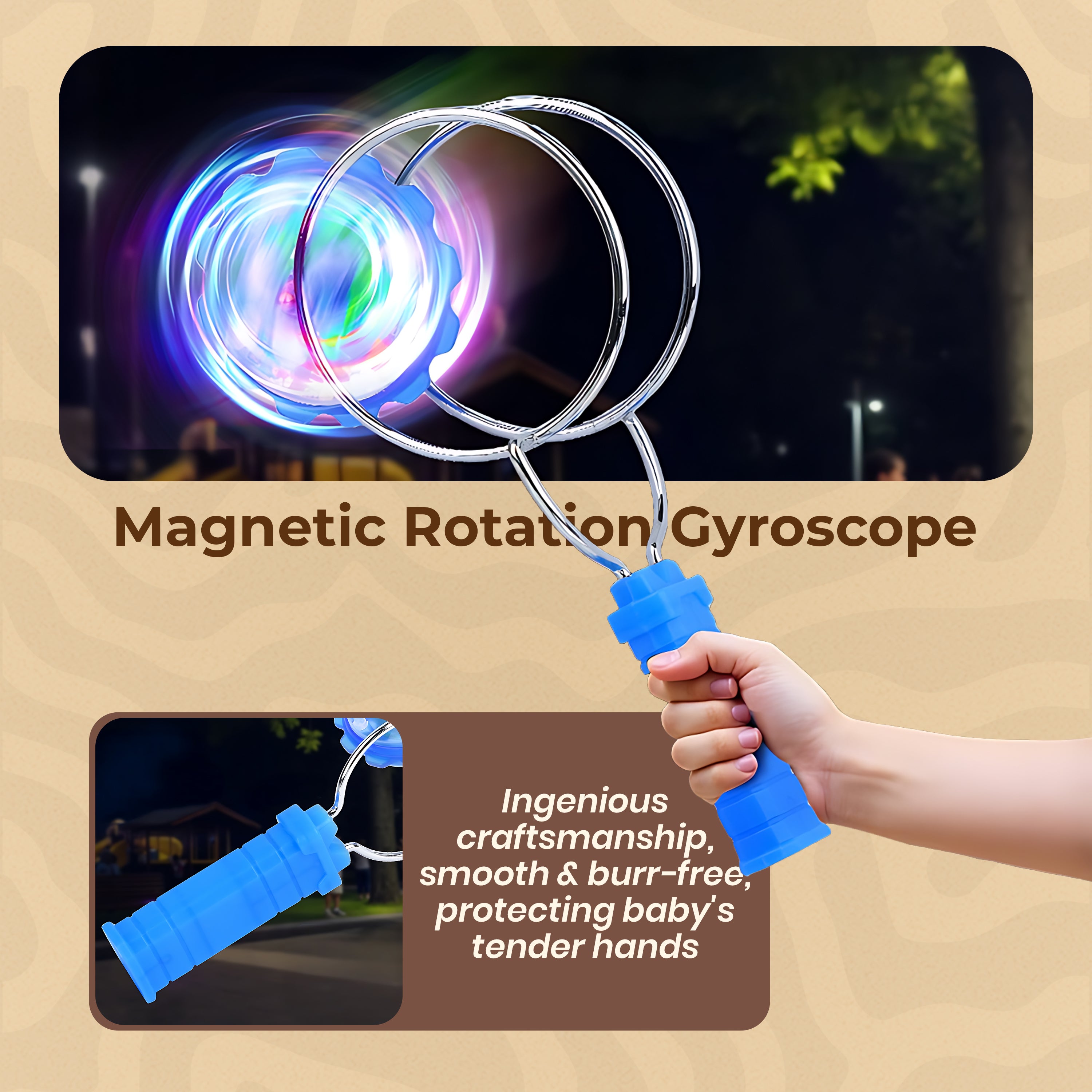 Homero Colorful Light Fun Magnetic Flashing Gyro Wheel Toy Set