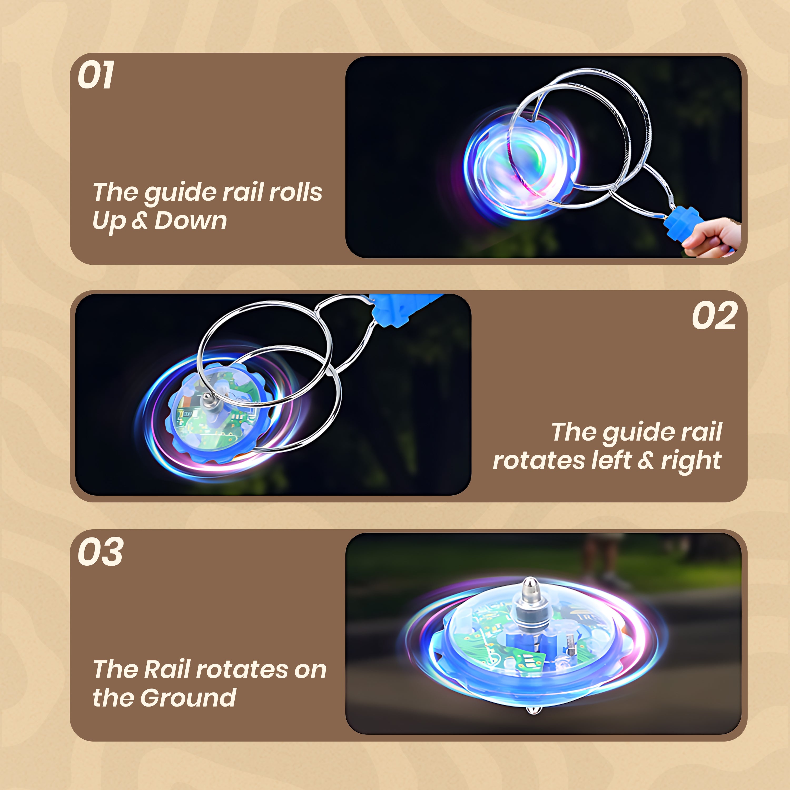 Homero Colorful Light Fun Magnetic Flashing Gyro Wheel Toy Set