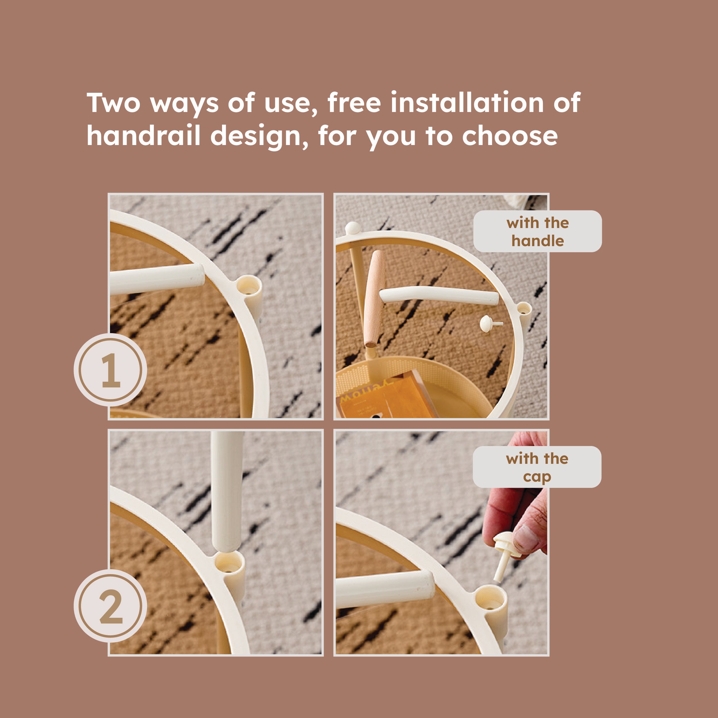 Homero Multipurpose Art Side Table Brown Glass Top - 2 Layer