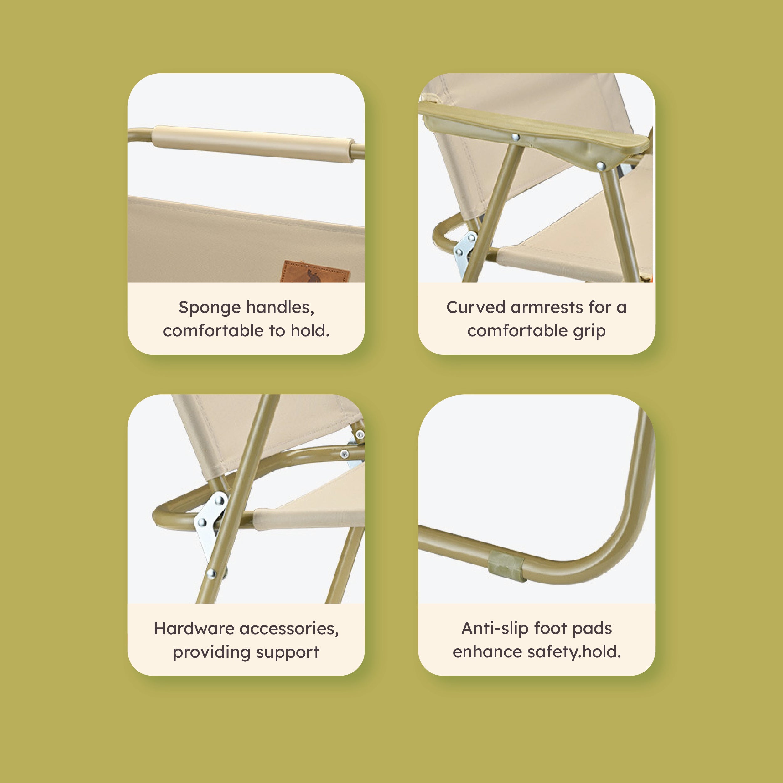 Homero Portable Outdoor Folding Comfortable Tall Back Support Chair