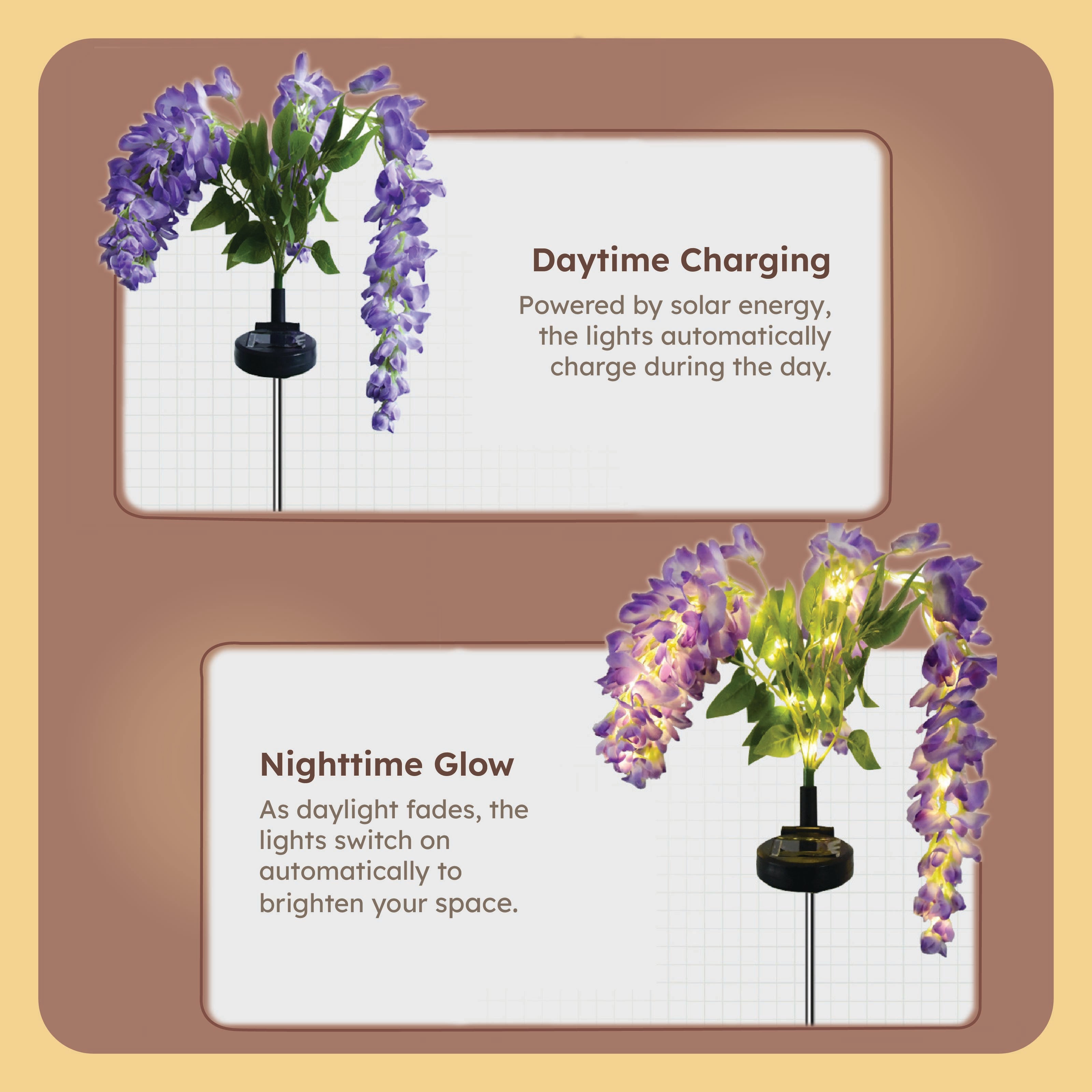 Homero Solar Wisteria Garden Dual Lighting Modes Lights (Multicolor)