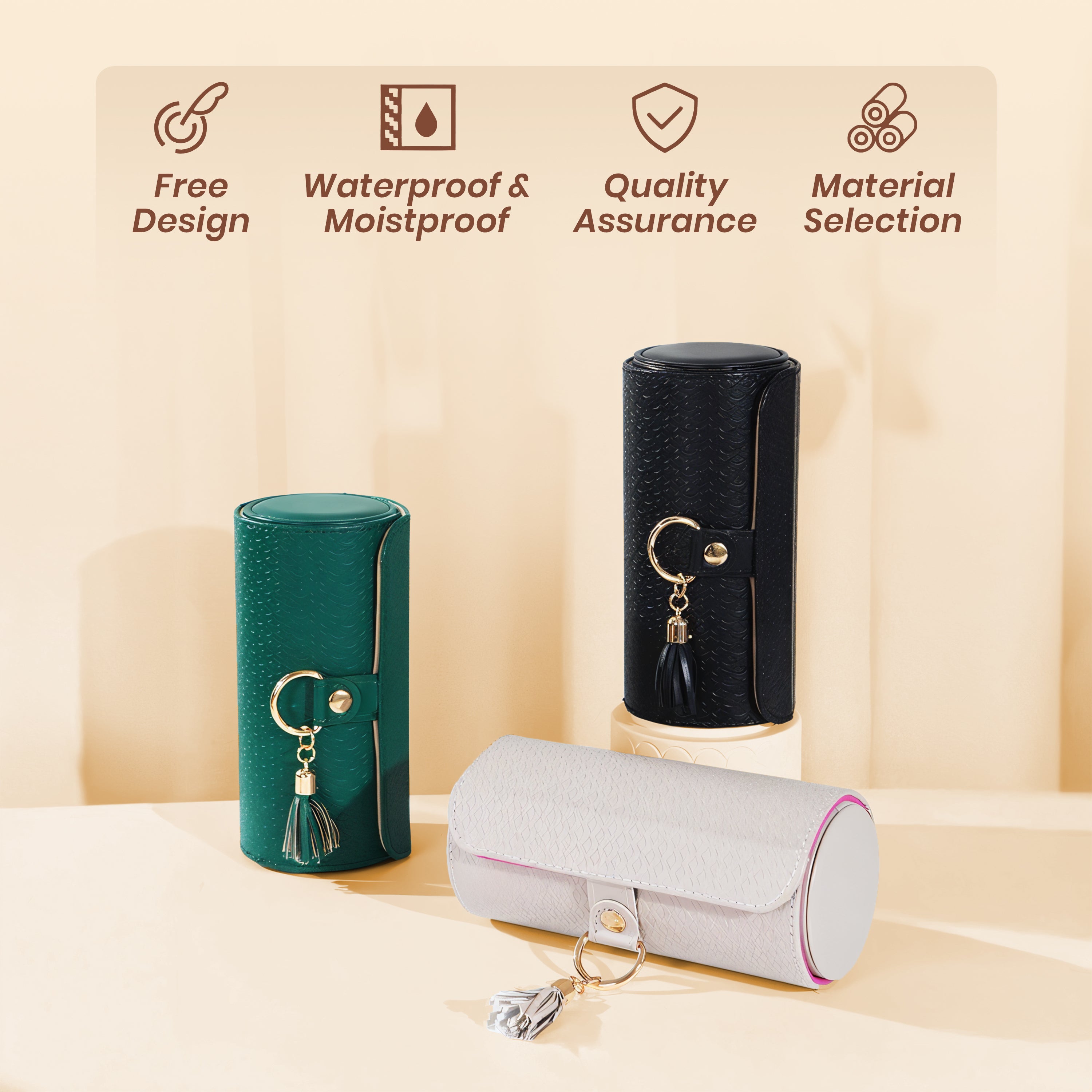 Homero Stylish and Portable 3-Layer Foldable Jewellery Case