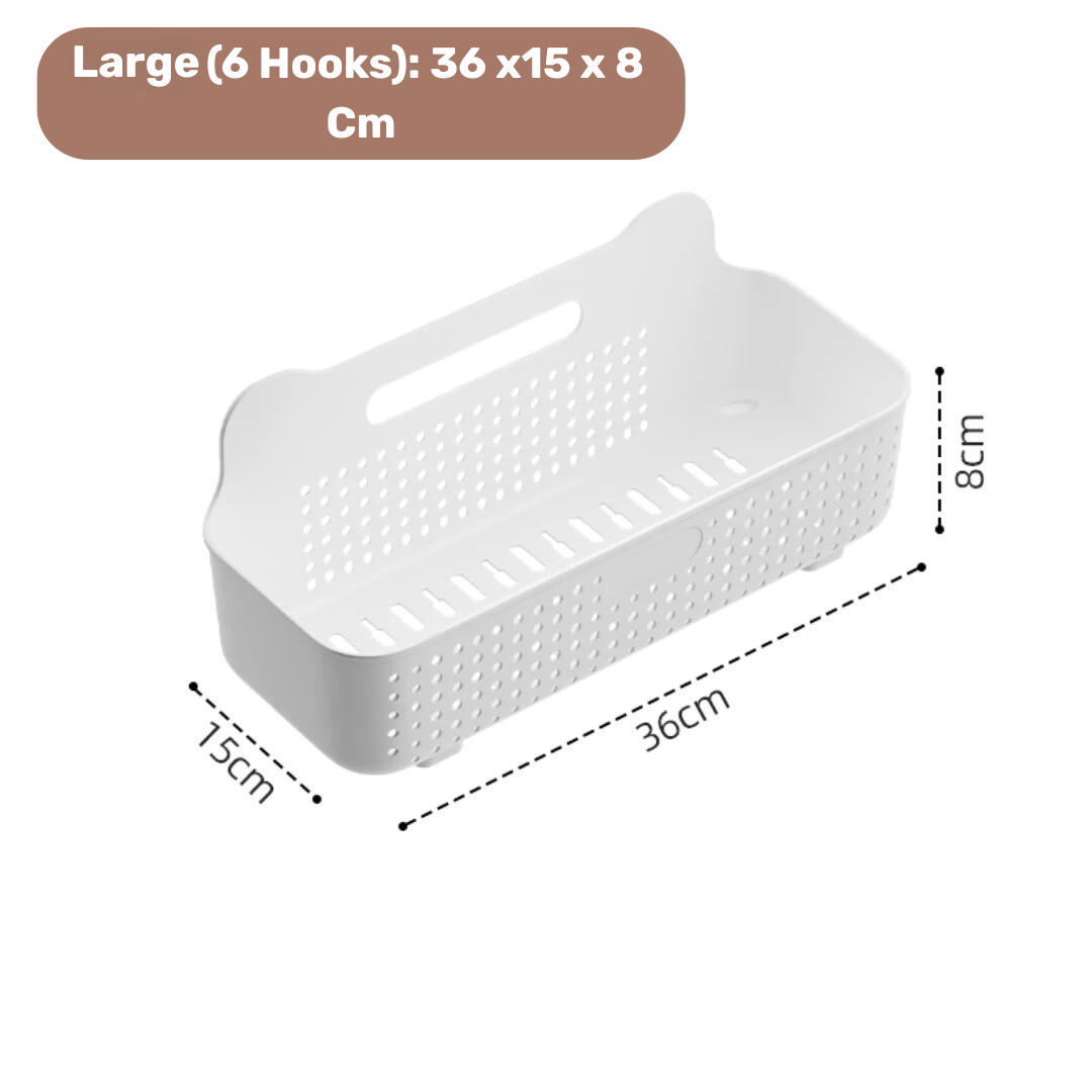 Homero Wall-Mounted Multi-Purpose Storage Basket with Hooks