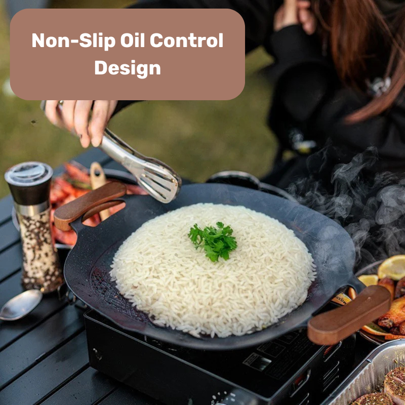 Homero Cast Iron Non-Stick Multi-Griddle Frying Pan Induction and Stove Compatible (43cm)