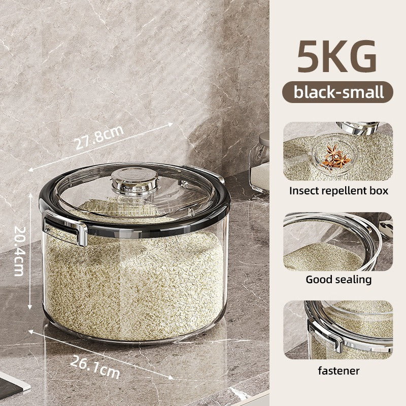 Homero Multi-Purpose Acrylic Airtight Grain Containers with Wide Flip-Top Opening