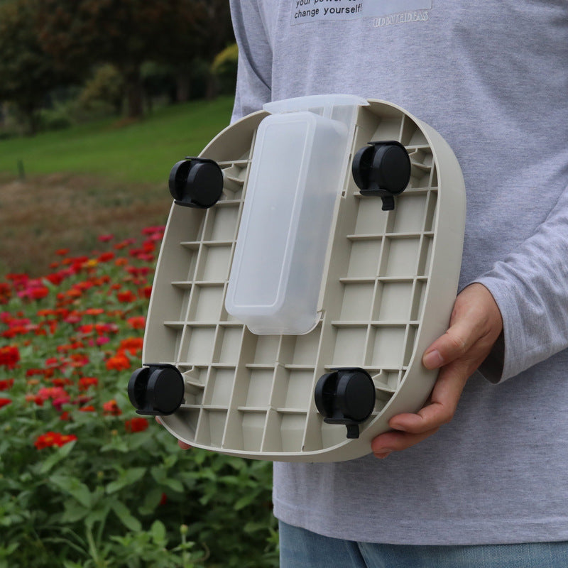 Aesthetic Plant Pot Trolley with Wheels and Drainage Tray