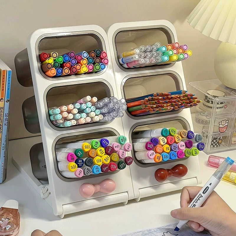 Homero Multi-Layer Oblique Storage Box with 3 and 6 Grids – 27.5cm Height