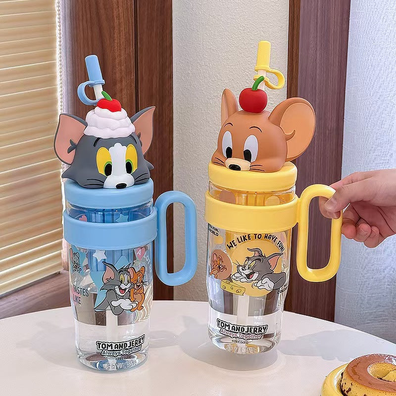 Homero Cute Cartoon Kids Water Bottle with Straw - 1060ml Capacity