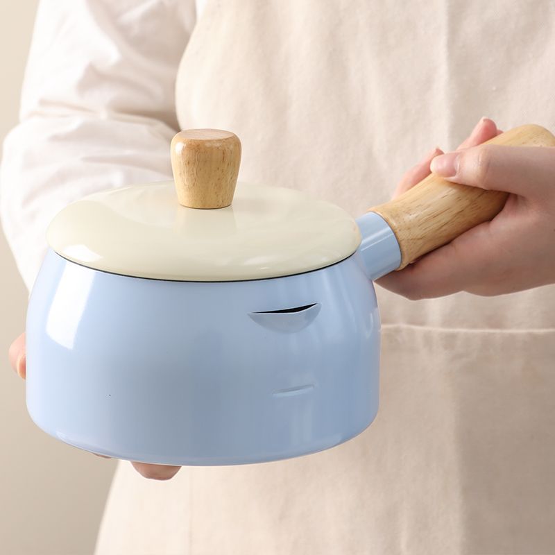 Japanese Style Non-Stick Milk-Pot with Wooden Handle