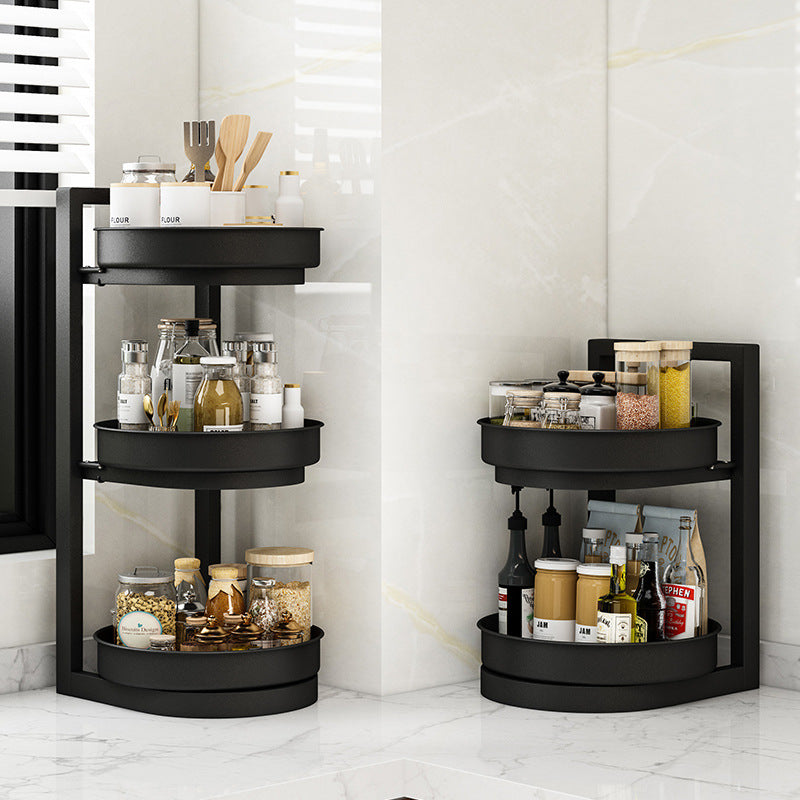 Multifunction Countertop Rotating Carbon Steel Multi-Layer Adjustable Kitchen Rack