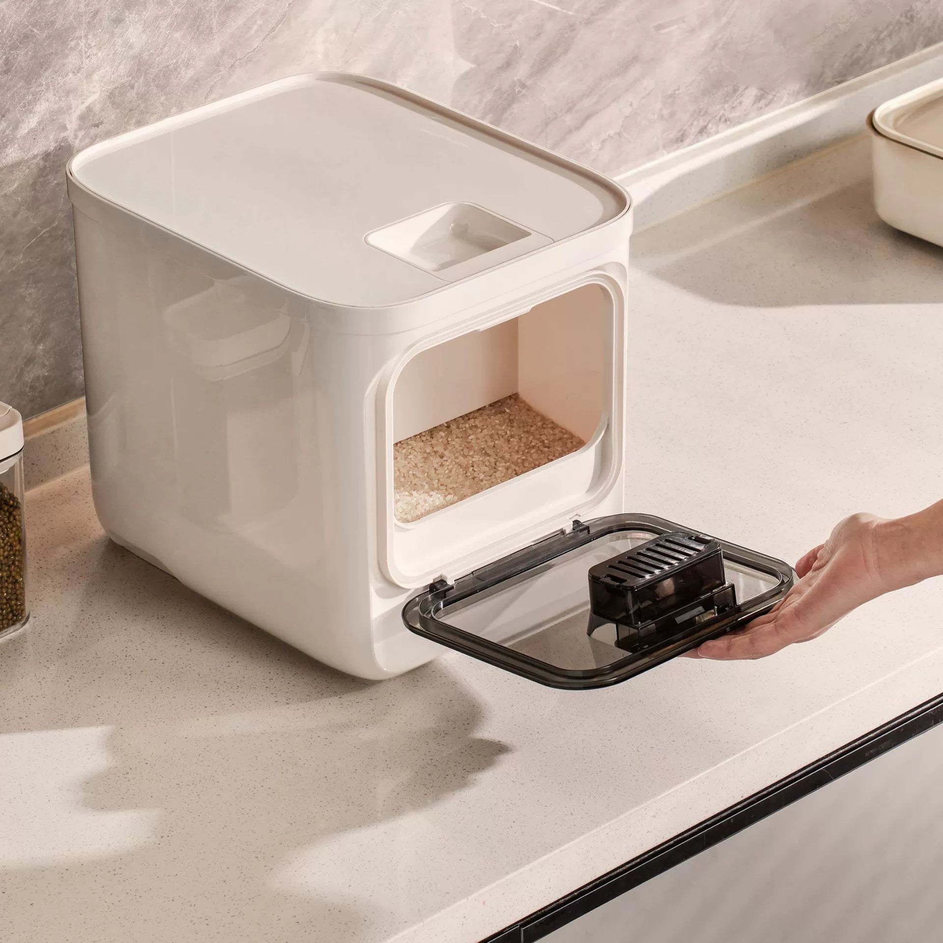 HOMERO Airtight Gravity Triple Seal Moisture-Proof Grain Dispenser - 10KG Capacity