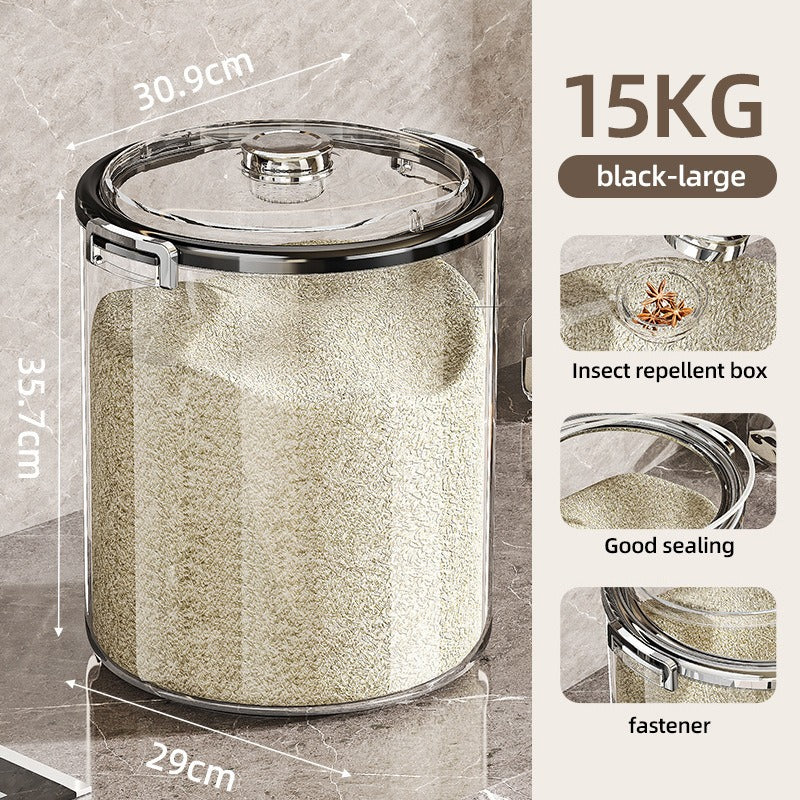 Homero Multi-Purpose Acrylic Airtight Grain Containers with Wide Flip-Top Opening