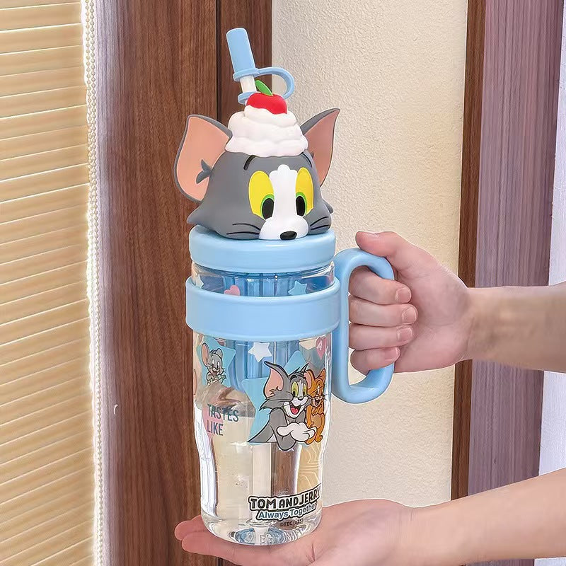 Homero Cute Cartoon Kids Water Bottle with Straw - 1060ml Capacity