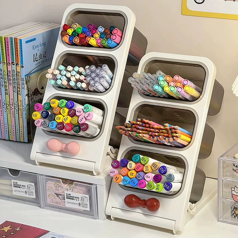 Homero Multi-Layer Oblique Storage Box with 3 and 6 Grids – 27.5cm Height