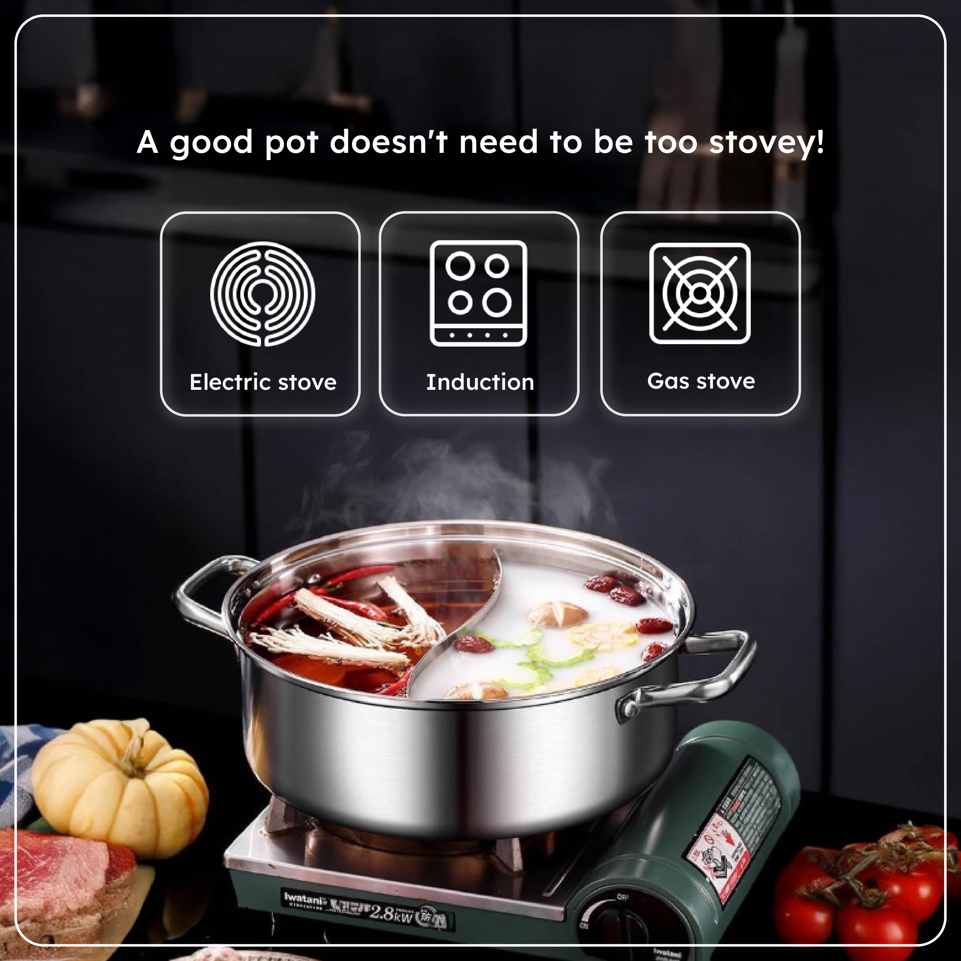 Homero Stainless Steel Multi-Purpose Hot Pot with Thickened Bottom (28cm)