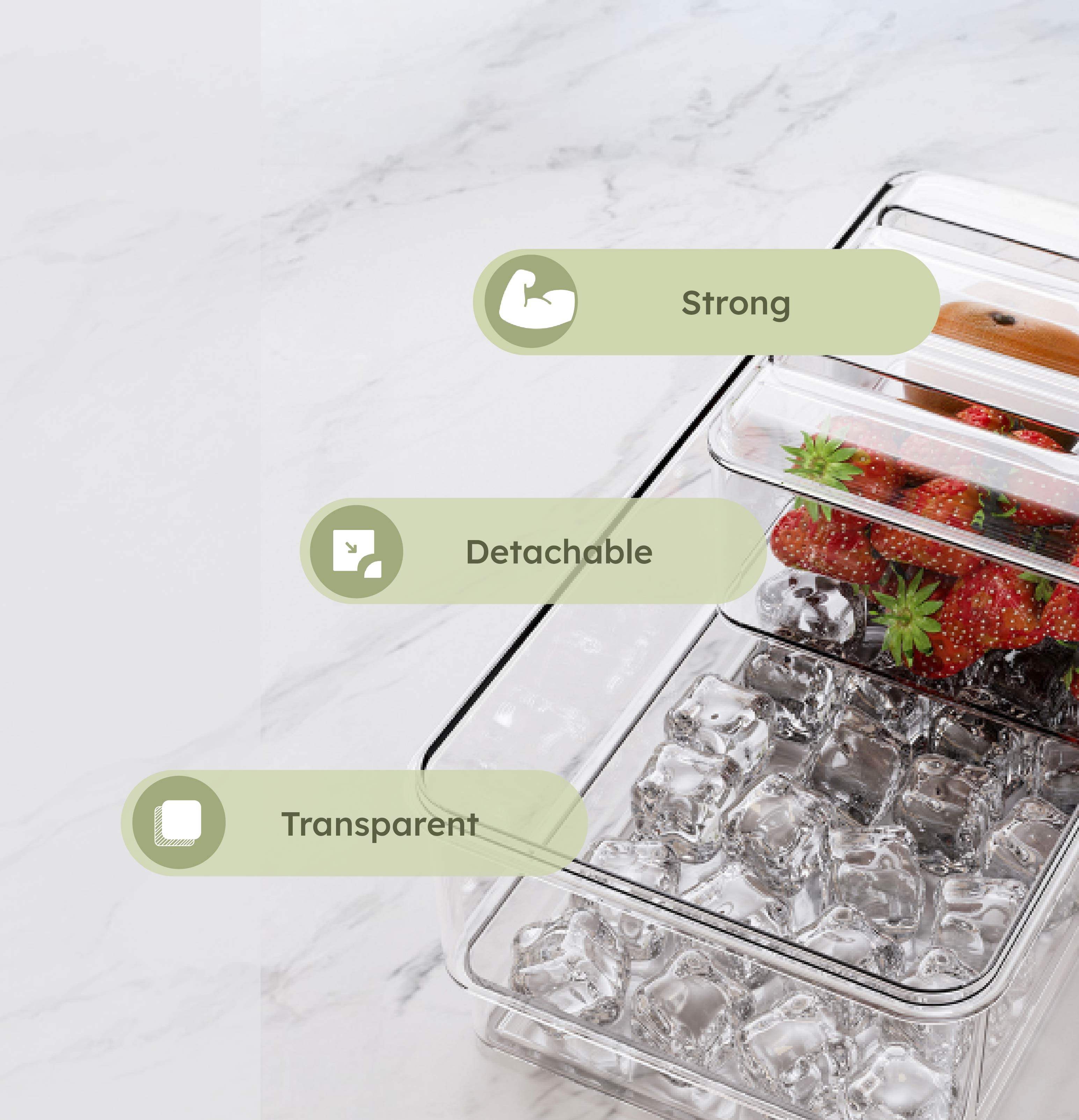 Homero Multi-Functional Portable Ice Cube Lunch Box with Sealed Compartments