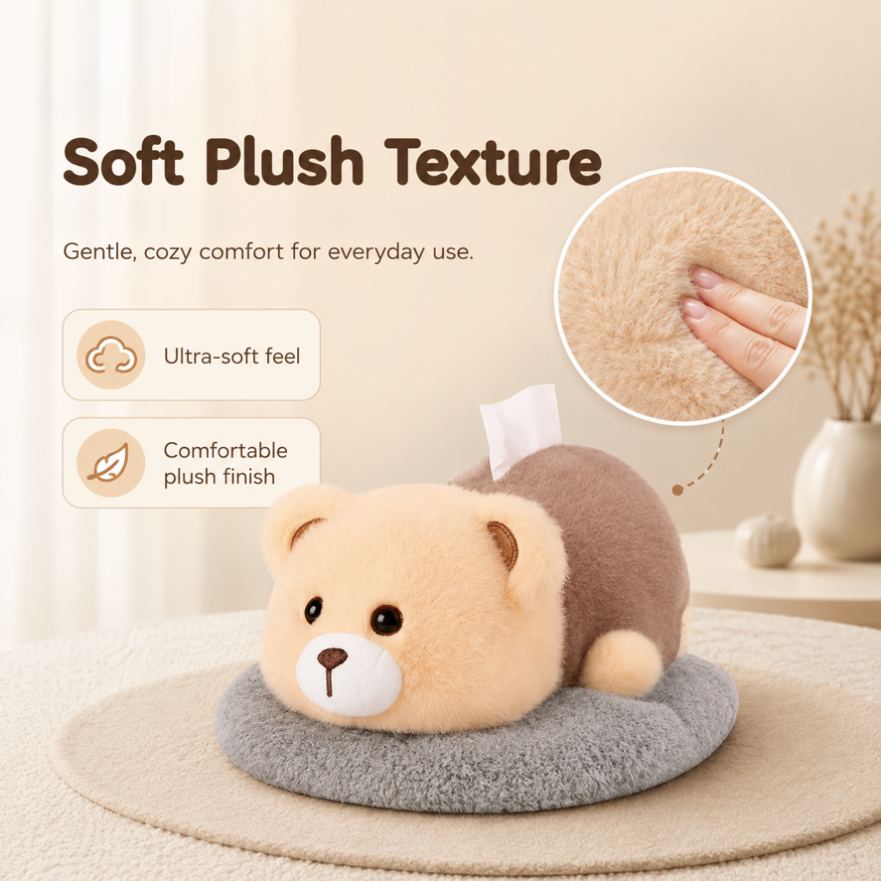 Homero Fresh Guard Odor-Free Soft Plush Tissue Organizer
