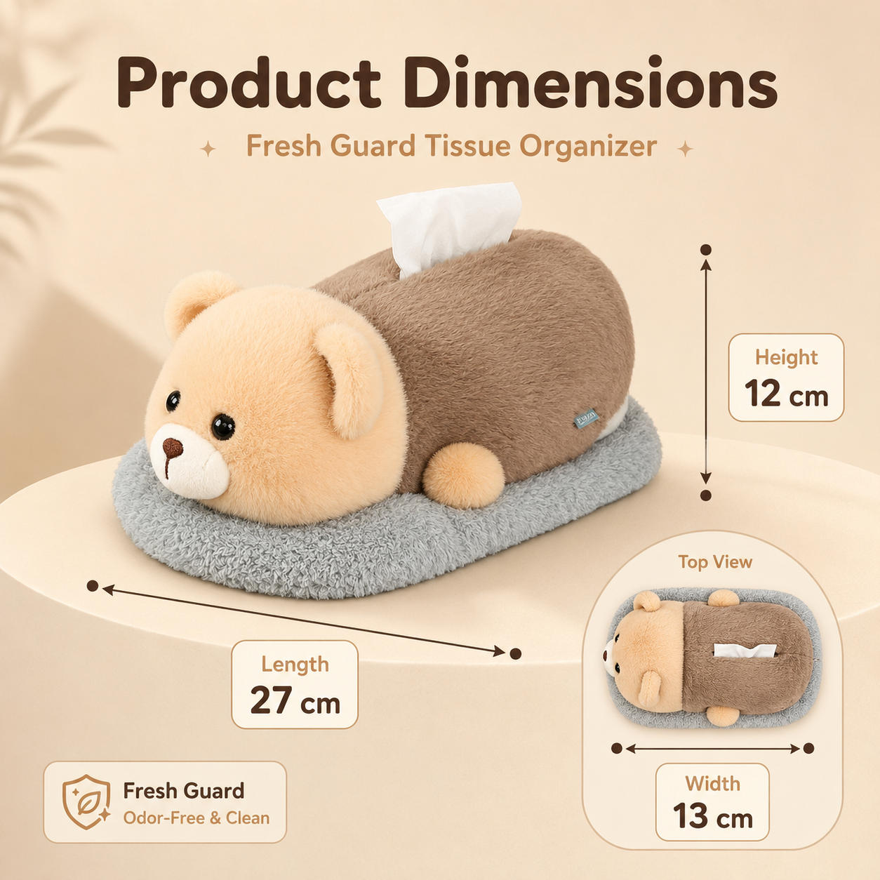 Homero Fresh Guard Odor-Free Soft Plush Tissue Organizer