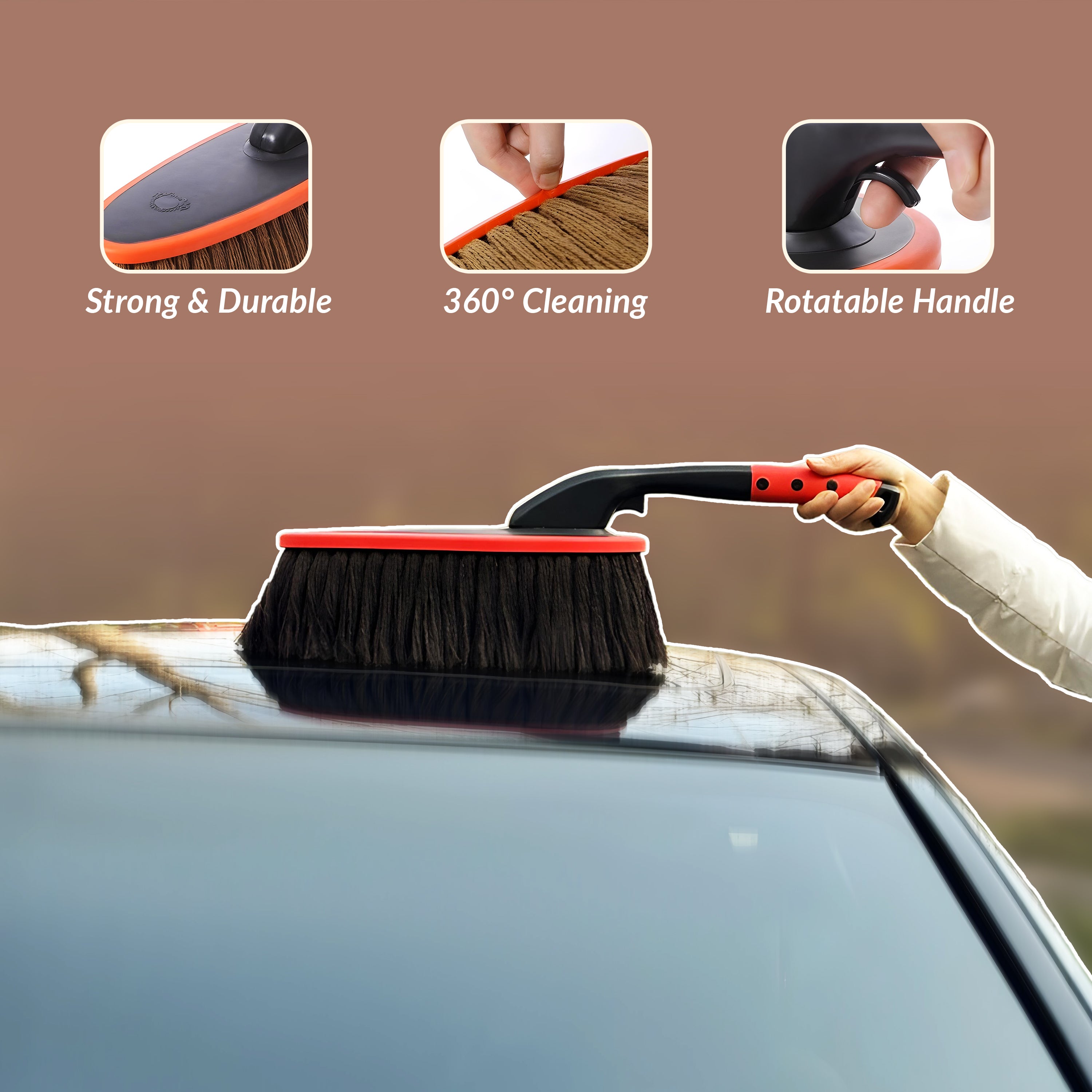 Homero 360 Degree Soft Bristle Car Duster with Extendable Handle