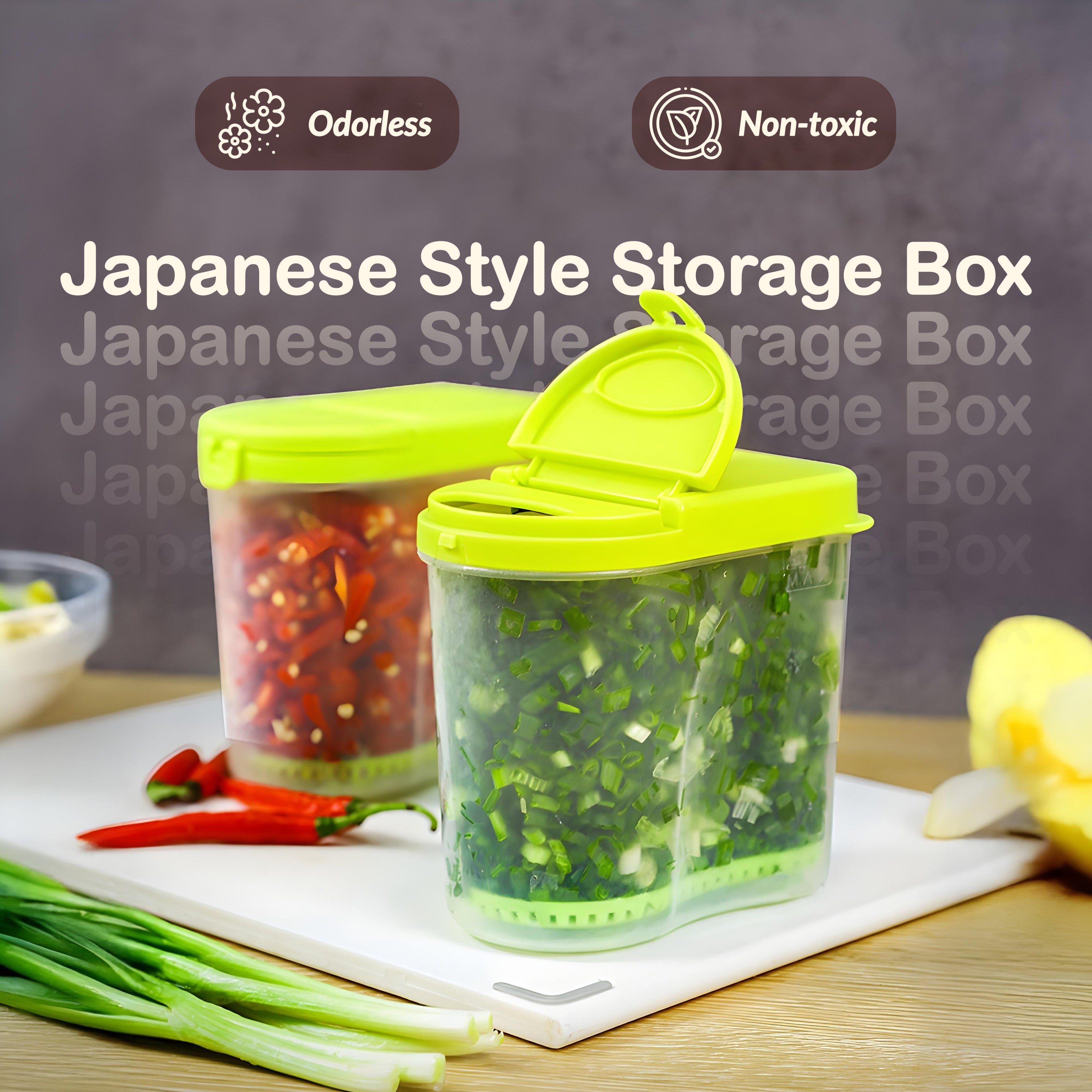 Homero Japanese Style Chopped Vegetable Storage Box with Drainage