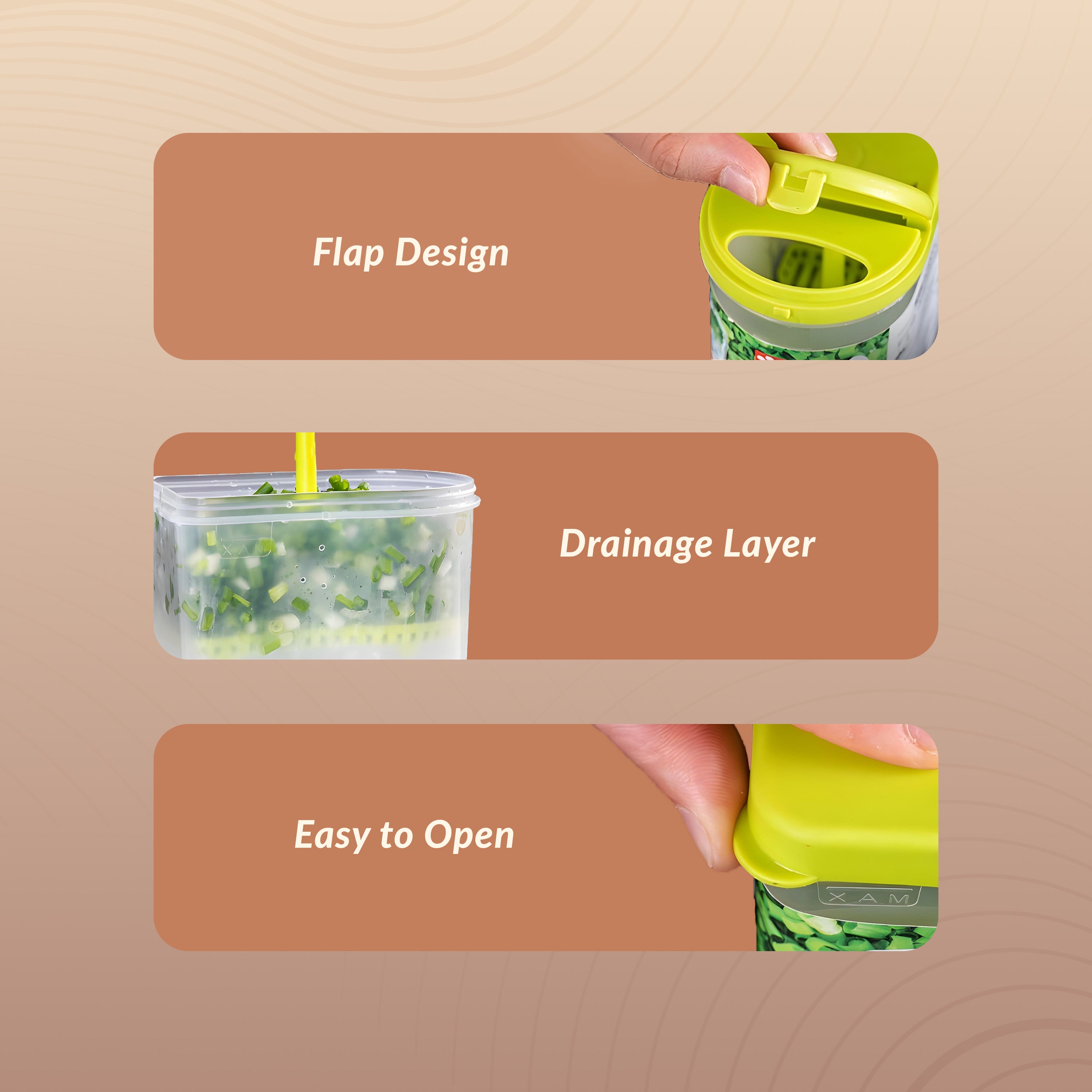 Homero Japanese Style Chopped Vegetable Storage Box with Drainage