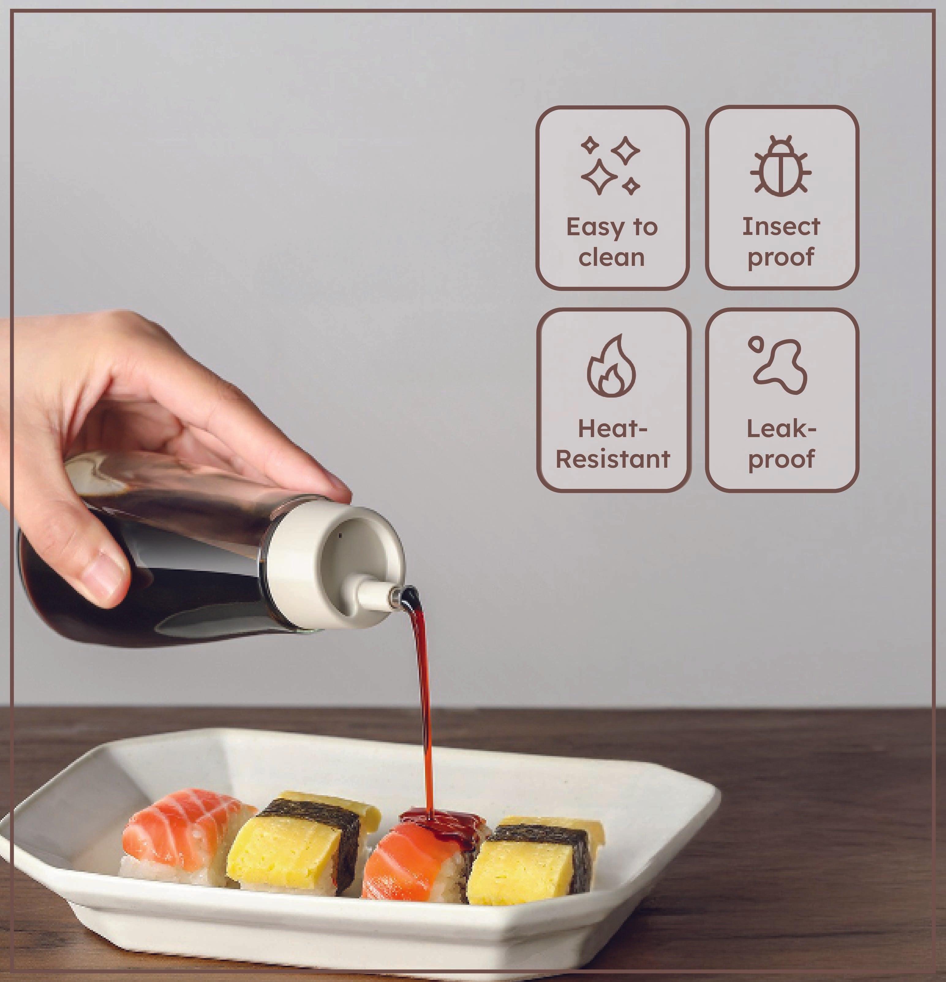 Homero Premium Glass Oil Dispenser with No-Drip Spout for Kitchen Use