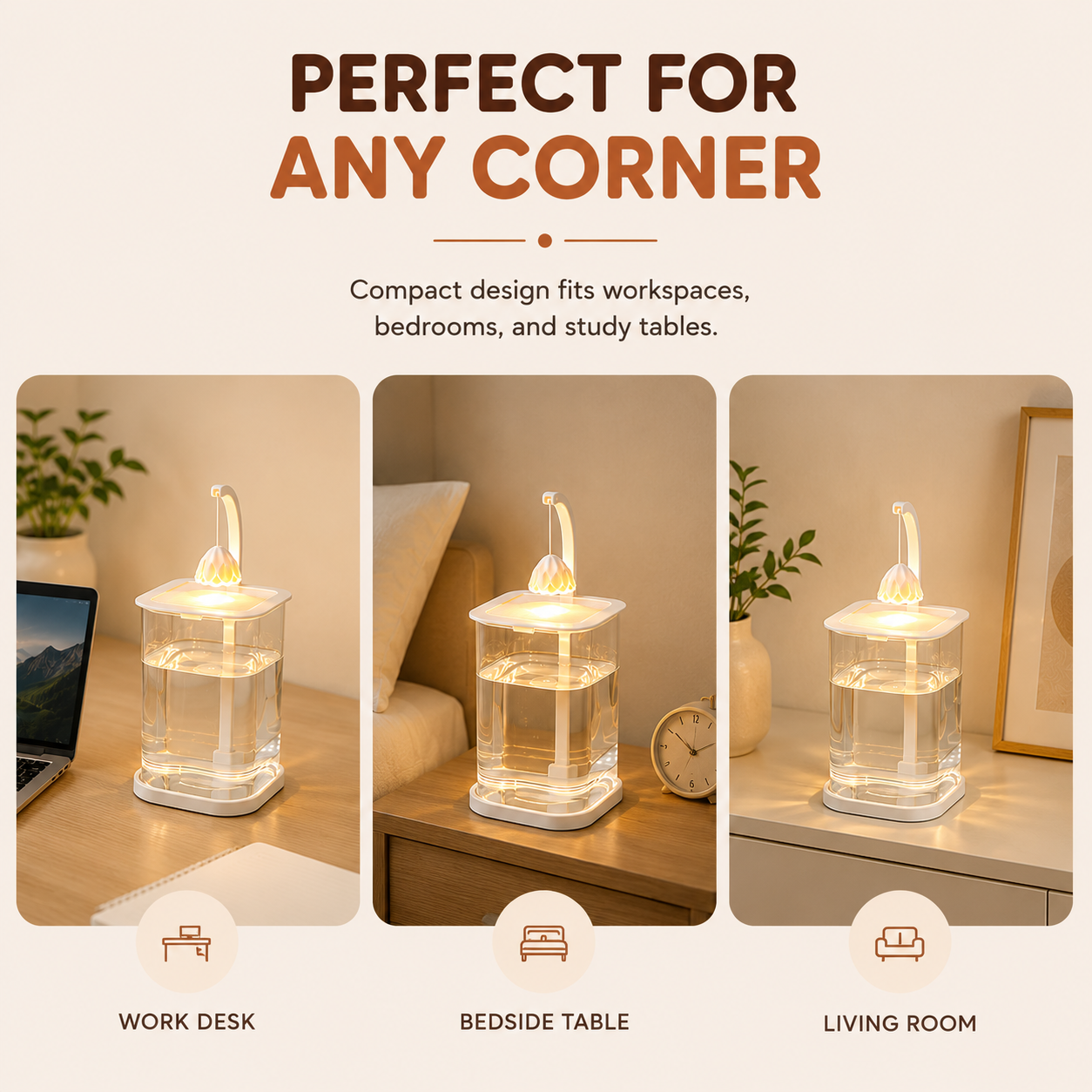 Homero Multi-Functional Ice Crystal Desktop Aquarium Setup with Lamp