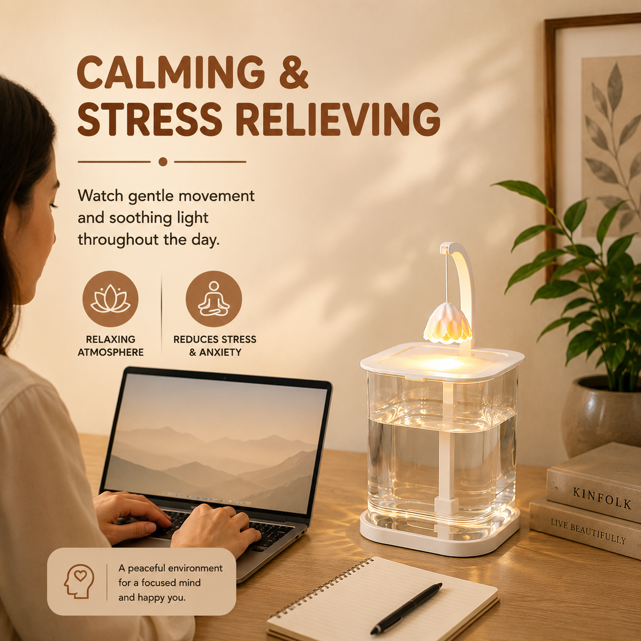Homero Multi-Functional Ice Crystal Desktop Aquarium Setup with Lamp