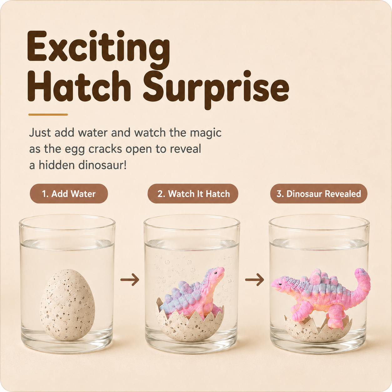 Homero Educational Water Soaked Dinosaur Egg for Kids