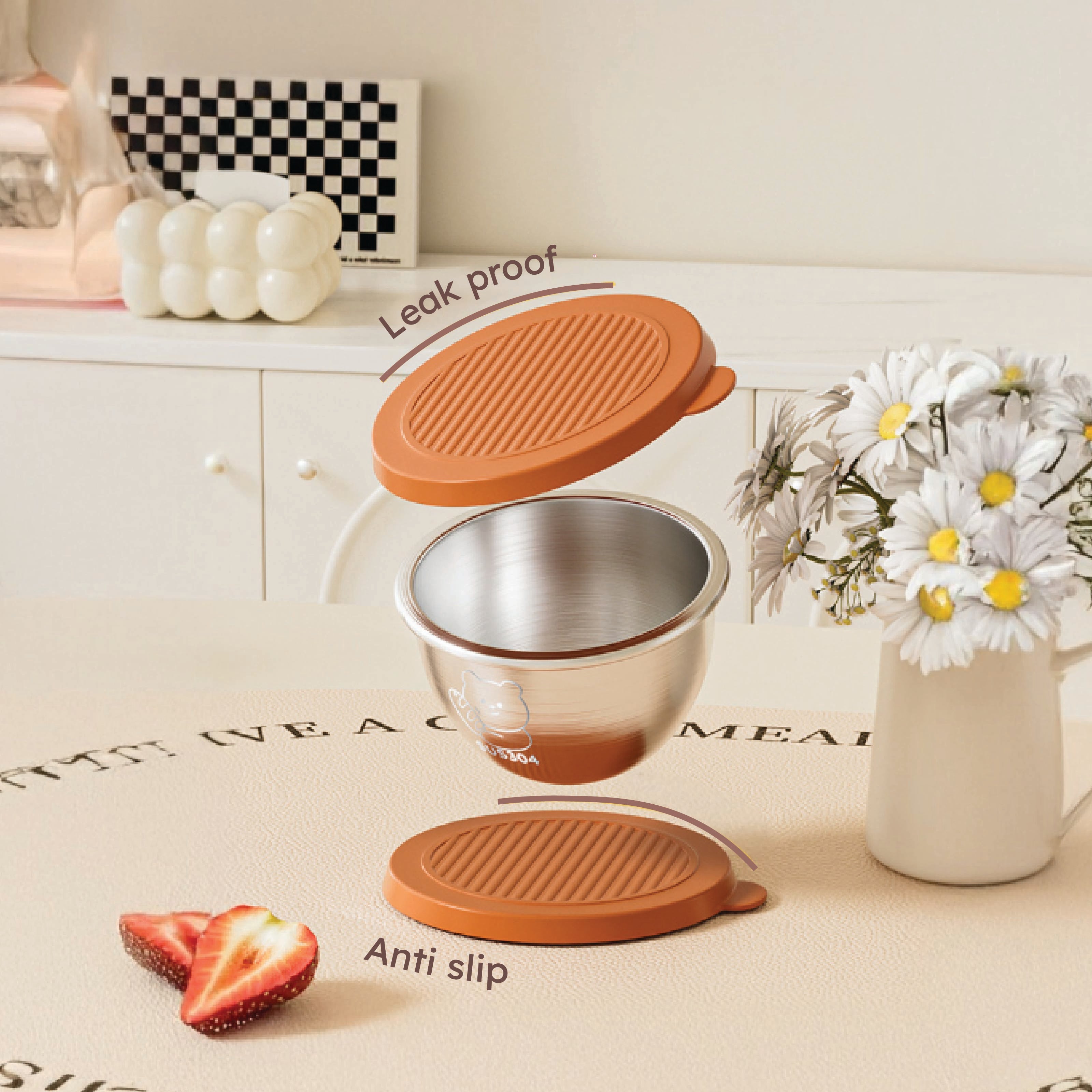 Homero Stainless Steel Dressing & Condiment Container with Lid