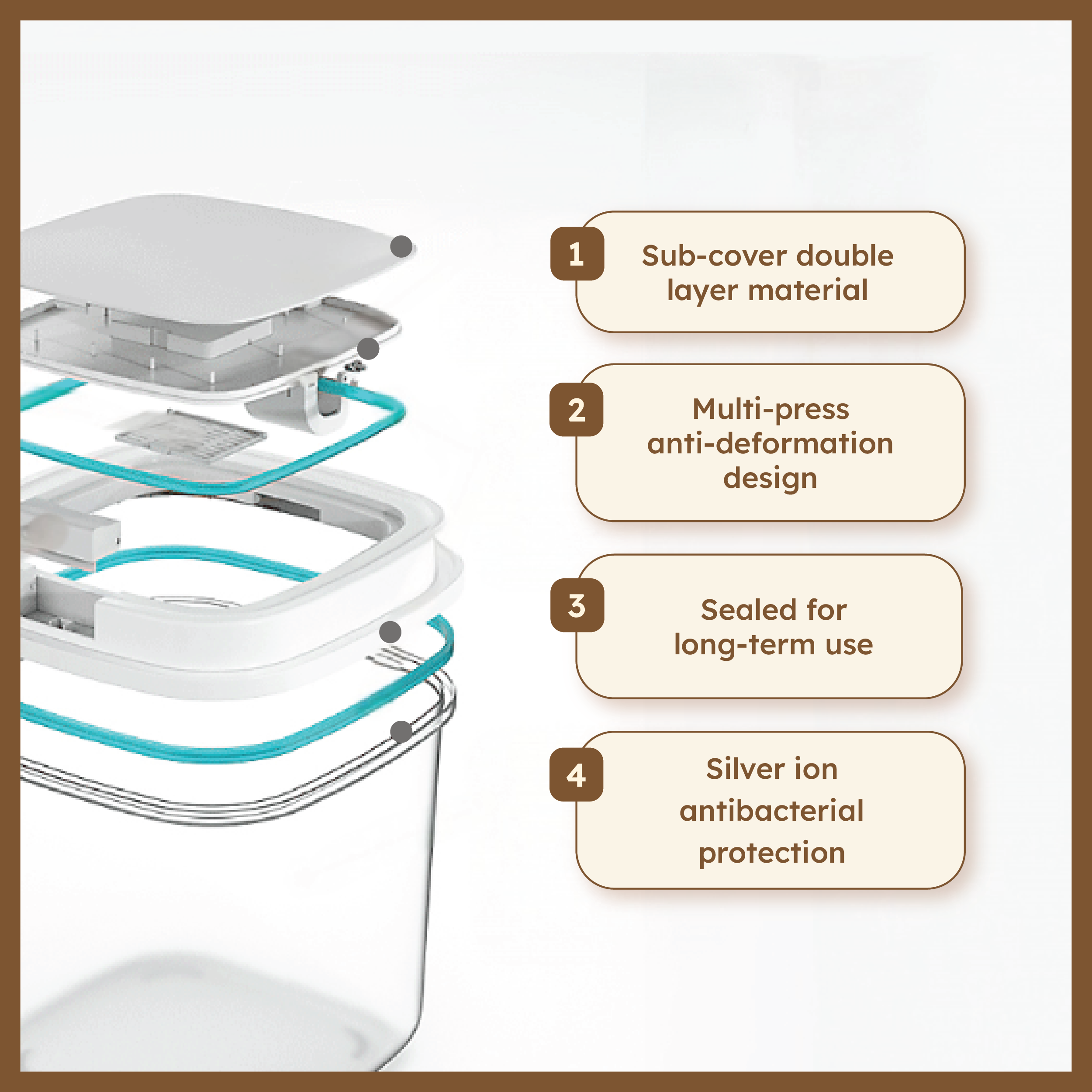 HOMERO Airtight Modern Translucent Grain Storage Container 10KG