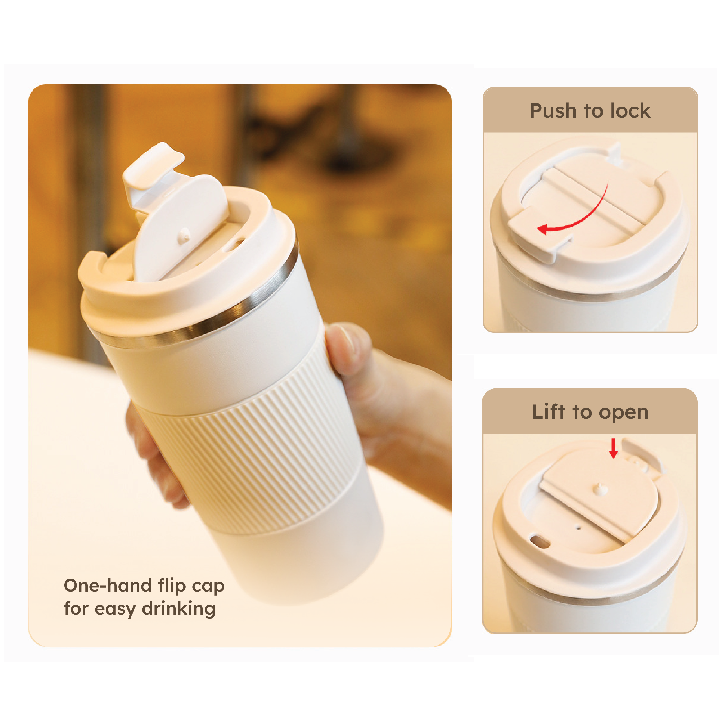 HOMERO Premium Double Wall Insulated Stainless Steel Travel Mug - 510ml