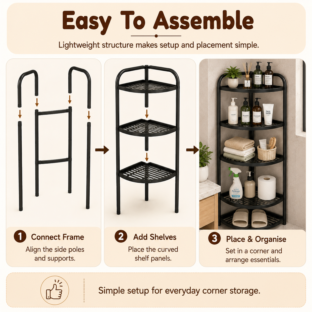 Homero Multi-Purpose Space Saving Corner Shelf Rack