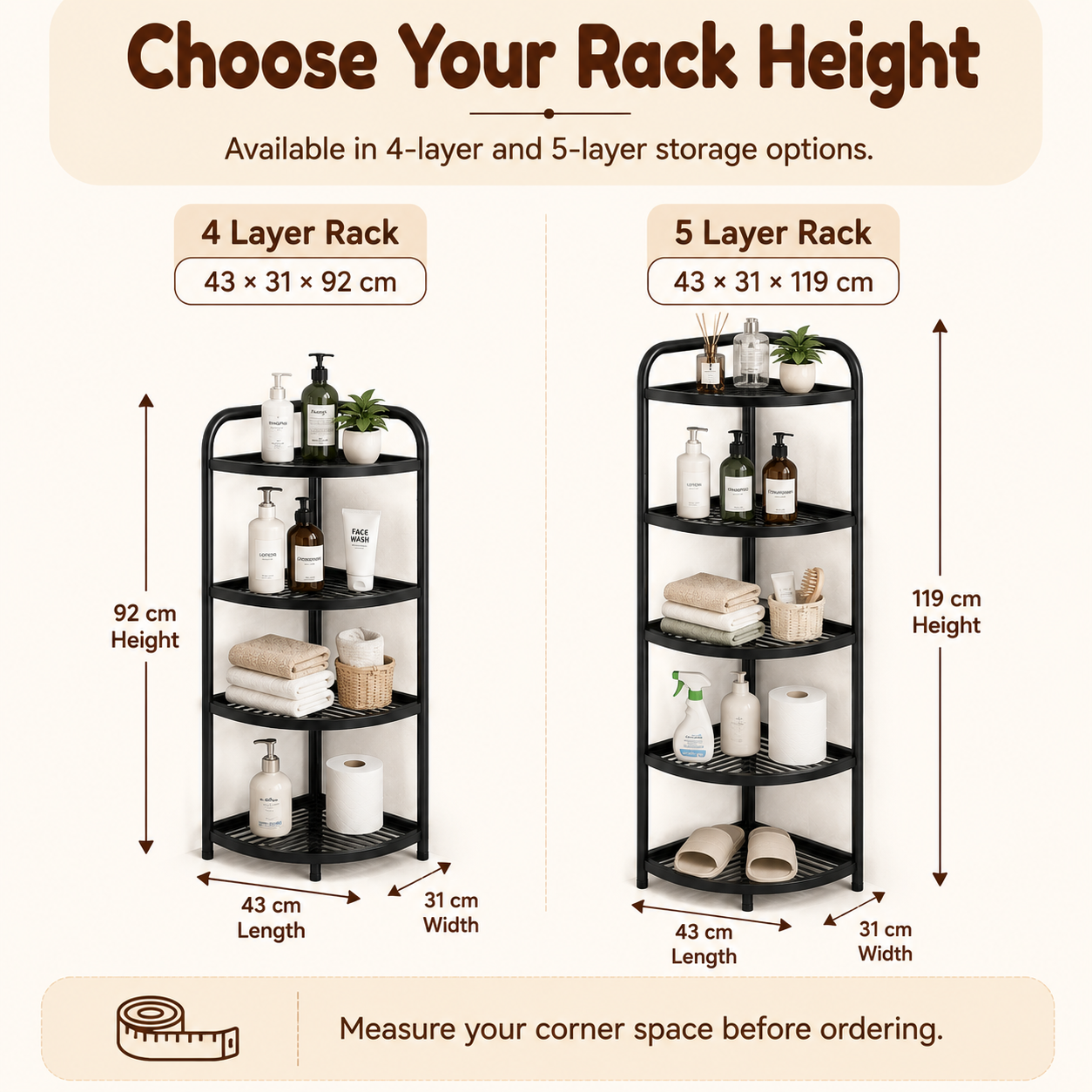 Homero Multi-Purpose Space Saving Corner Shelf Rack