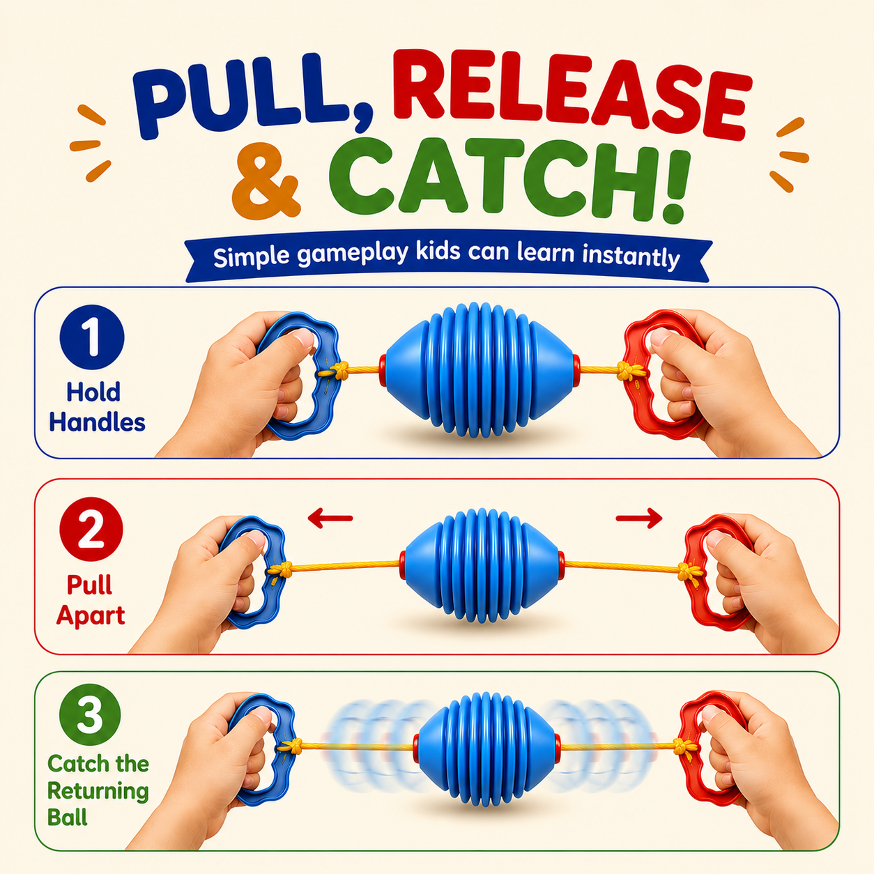 Colorful Children Training Pull Up Shuttle Ball Toy