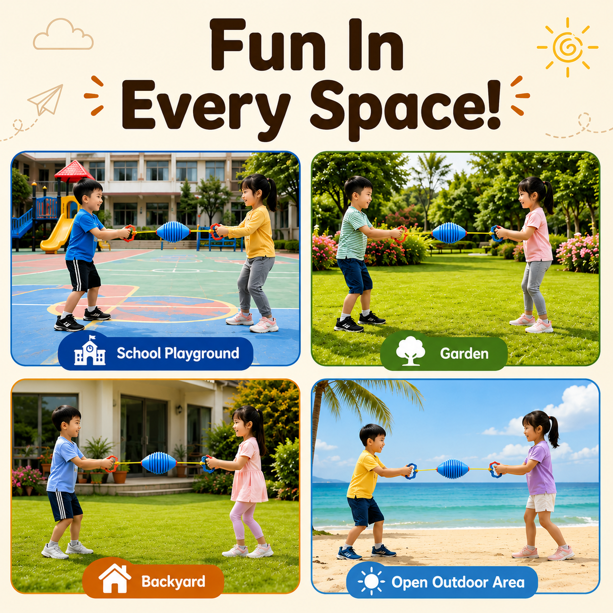 Colorful Children Training Pull Up Shuttle Ball Toy