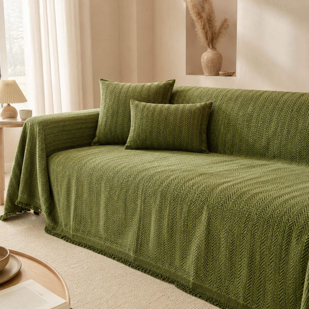 Reversible Elegant Chenille Fabric Wrinkle-Resistant Build Sofa Cover