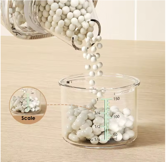 Airtight Food Container with In-Built Measuring Cup