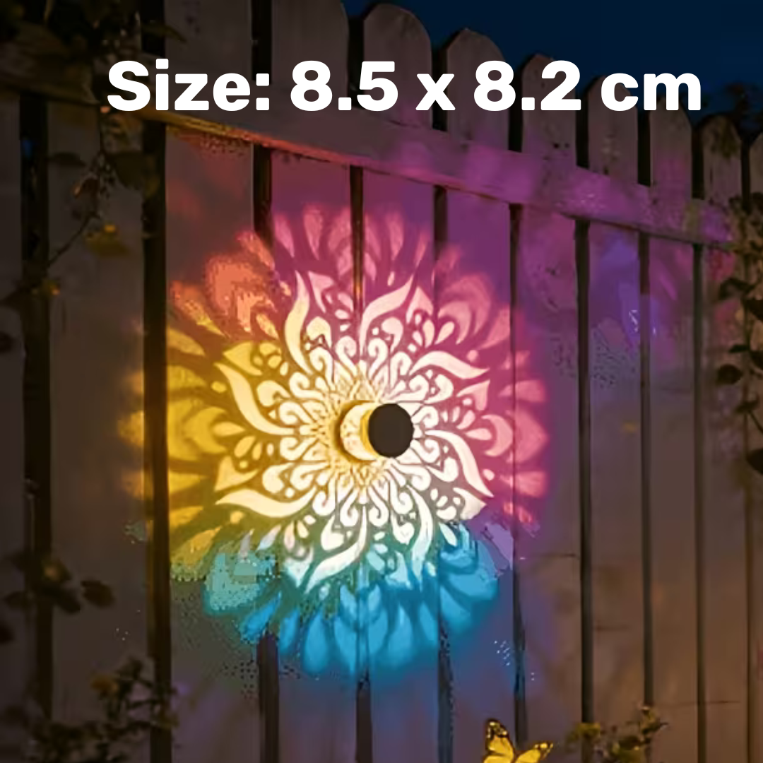 7 Color Changing LED Waterproof Solar Mandala Projection Wall Light