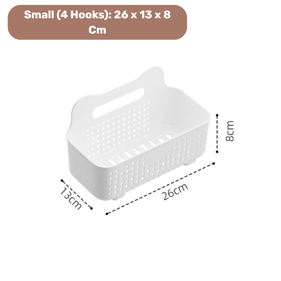 Homero Wall-Mounted Multi-Purpose Storage Basket with Hooks