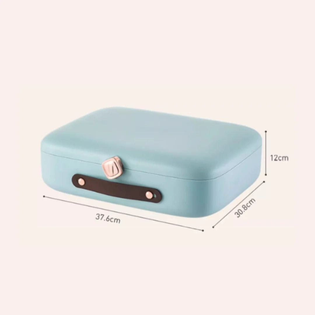 Homero Portable Document Storage Box with Secure Locking Mechanism (Tranquil Blue)