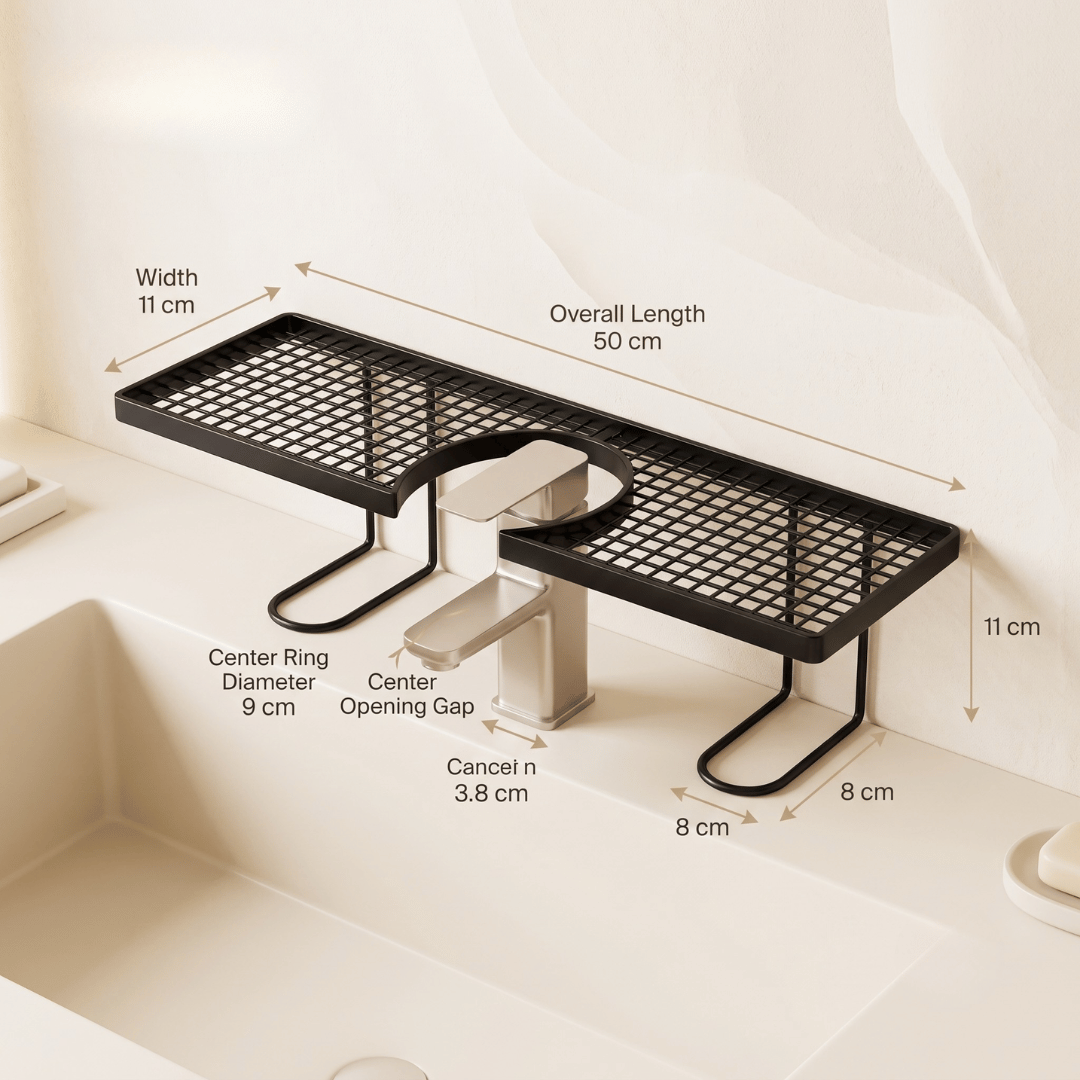 Metal Faucet Storage Rack Bathroom Organizer 50CM