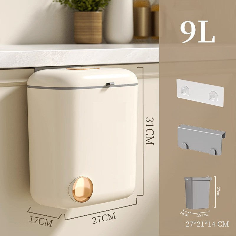 Multipurpose Premium Kitchen Cabinet Mounted Trash Can 9 Litre