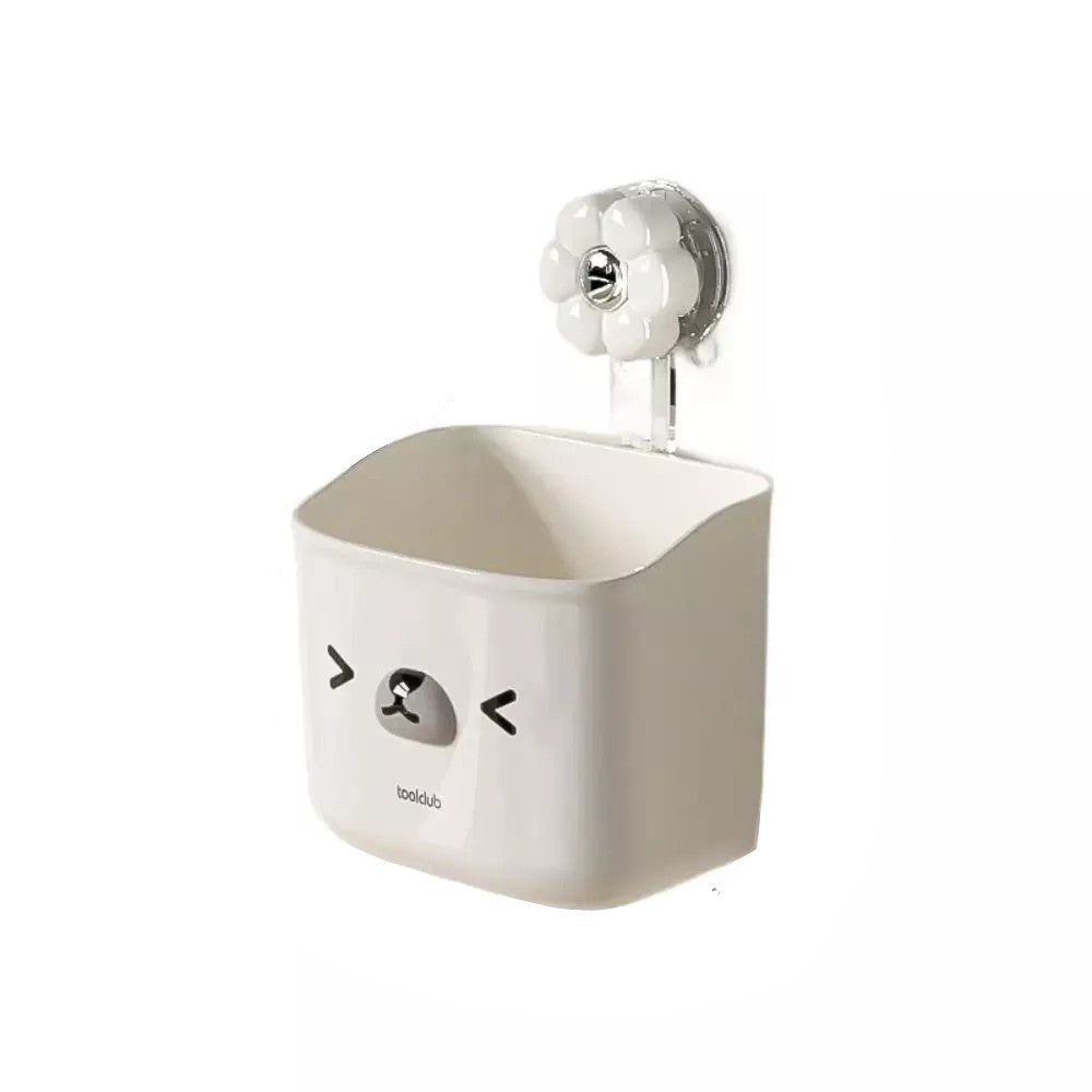 Wall Mounted Suction Cup Hanging Basket (White)