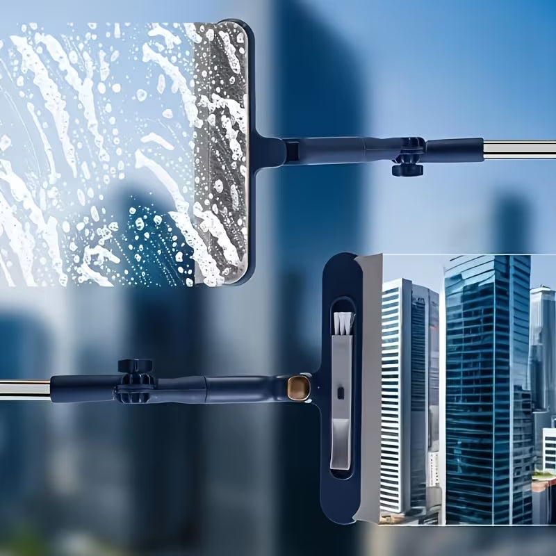2 in 1 Extendable Window Cleaner Squeegee Wiper - 120cm